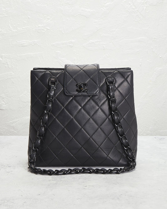 Chanel Lambskin Flap Tote Bag