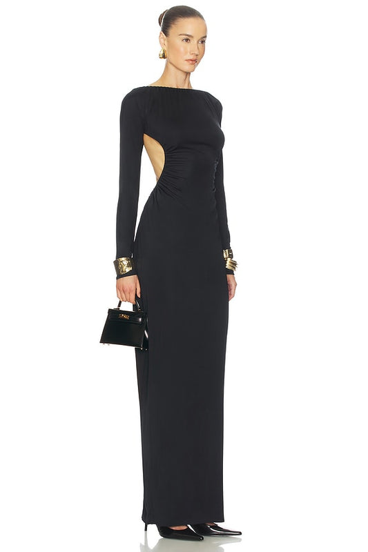 Helsa The Ruched Open Back Jersey Dress