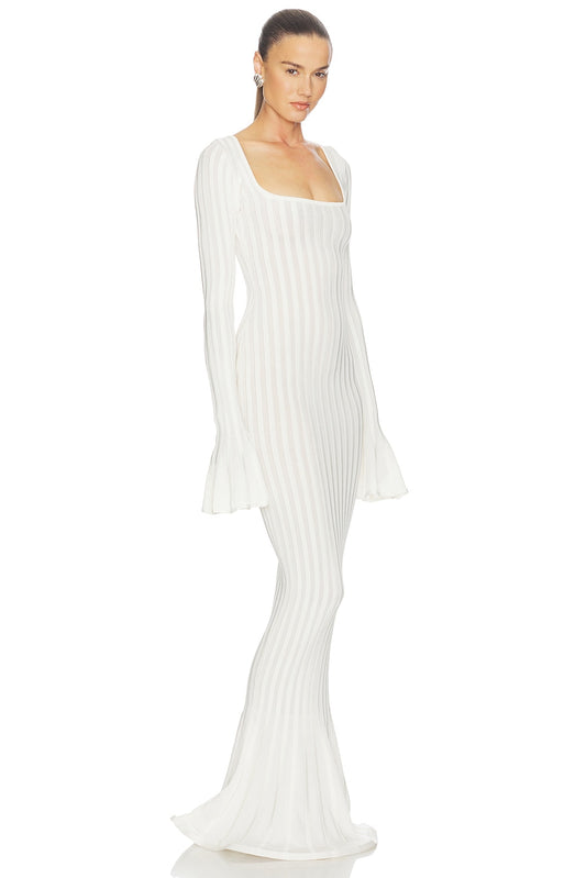Helsa Tesca Knit Dress in White