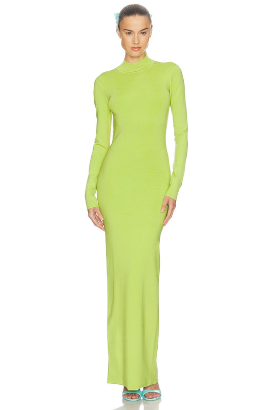 Helsa Chantria Open Back Dress in Lime