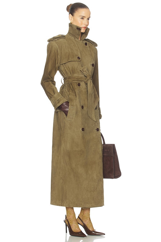 Helsa Suede Trench Coat