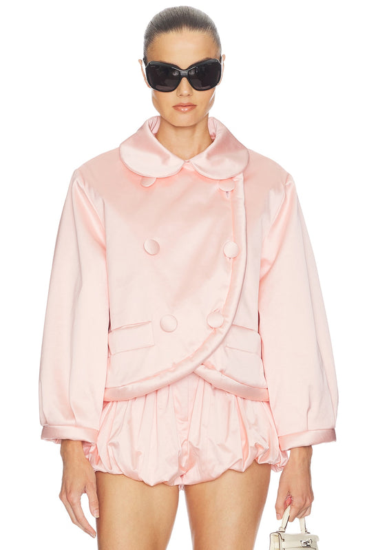 Helsa Sateen Puff Jacket in Shell Pink