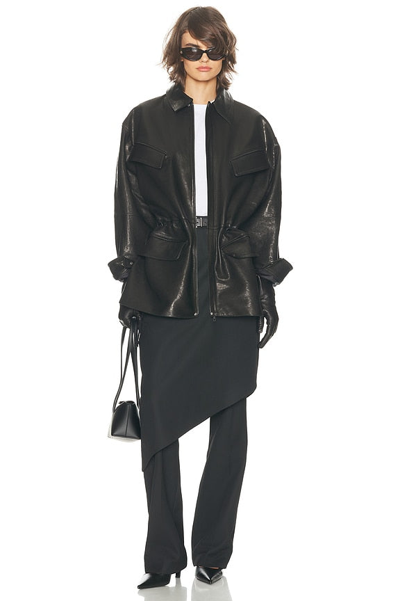 Helsa The Peplum Leather Moto Jacket