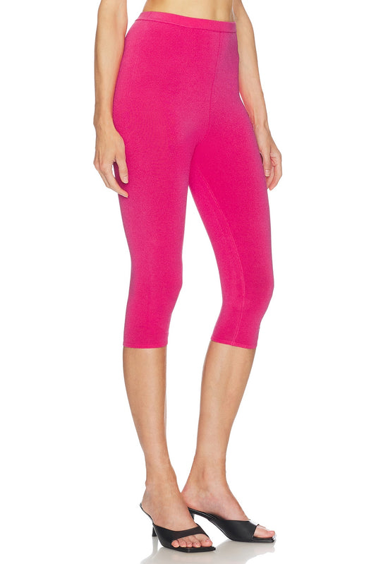 Helsa Beckette Knit Capri in Shocking Pink