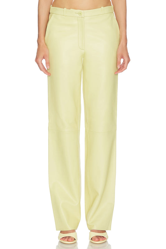 Helsa Soft Lamb Leather Pants in Pale Husk