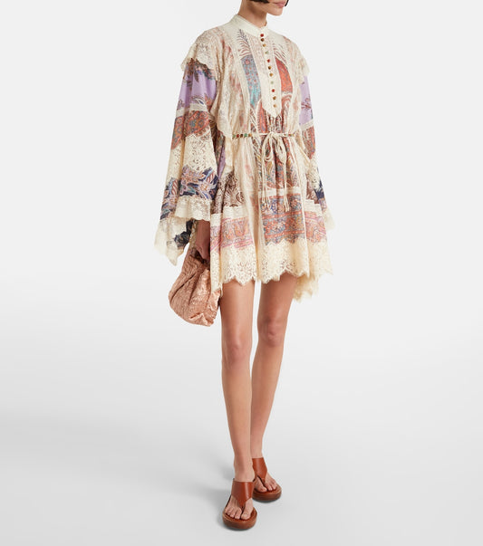 Zimmermann Rhiannon embroidered floral mini dress