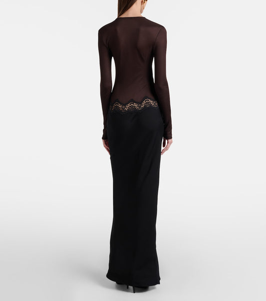 Christopher Esber Cutout lace-trimmed jersey gown
