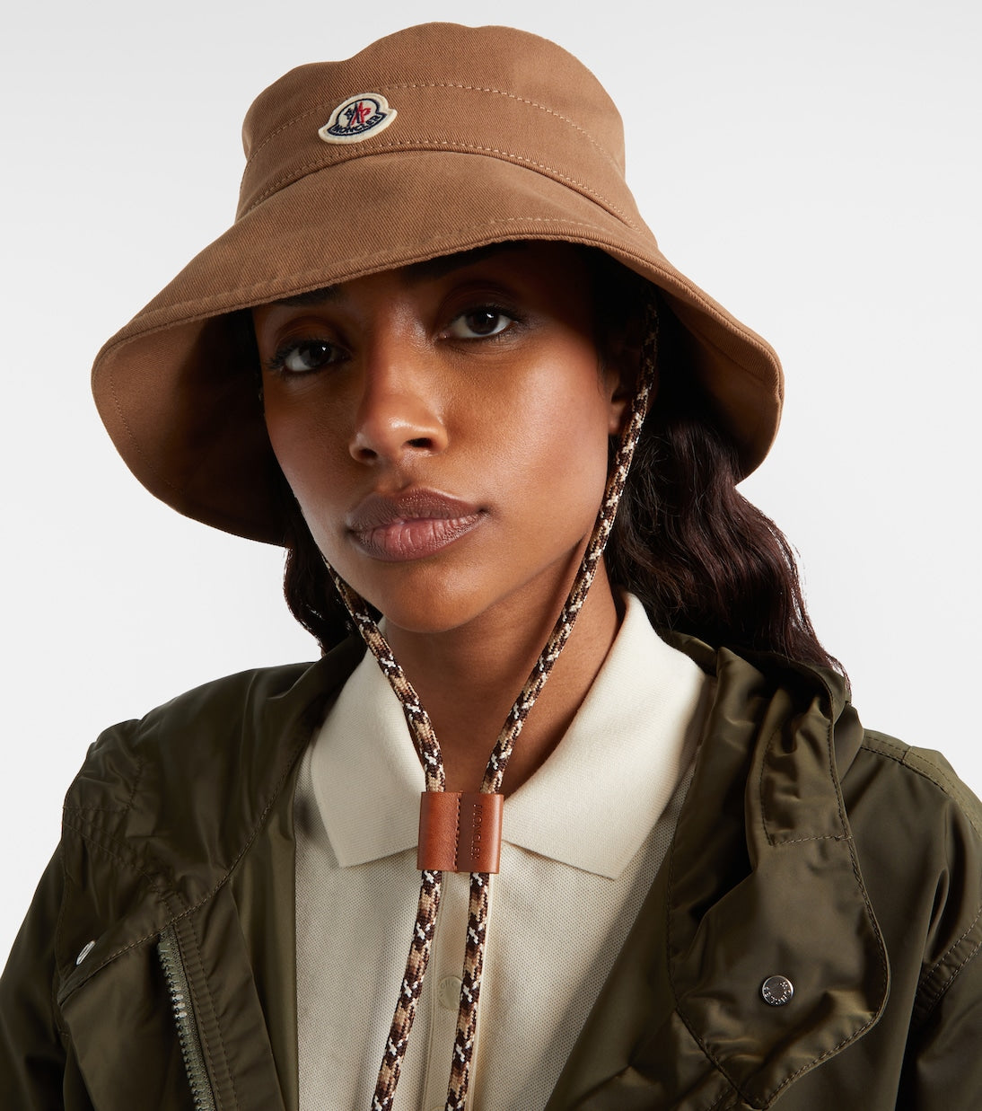 Moncler Logo cotton canvas bucket hat