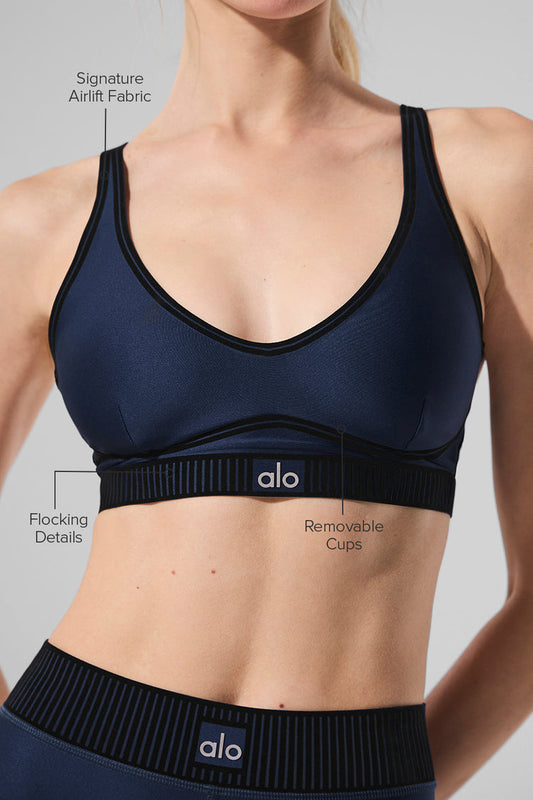 Alo Yoga Airlift Line Up Bra Navy