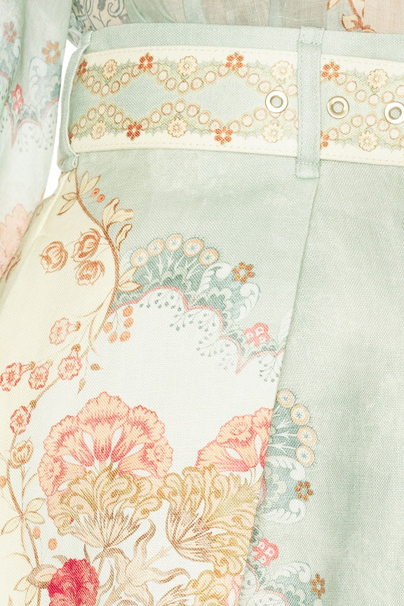 Zimmermann Daylight Tuck Short in Wallpaper Floral Mint