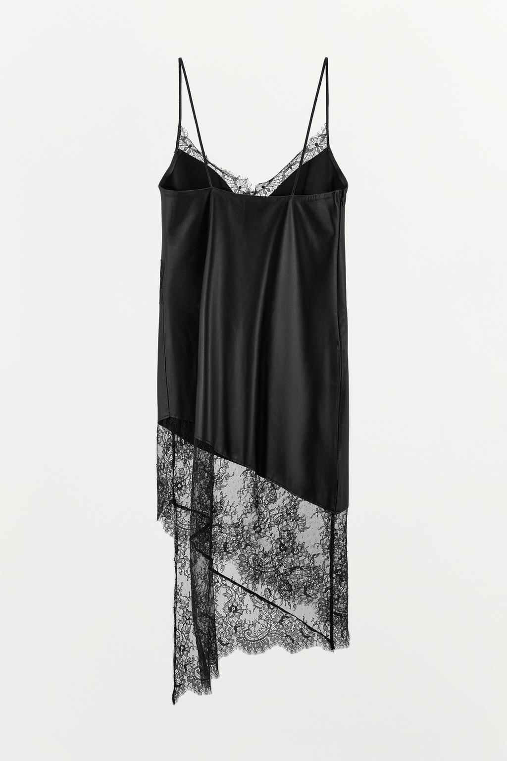 Zara Asymmetric 100% Leather Lace Dress