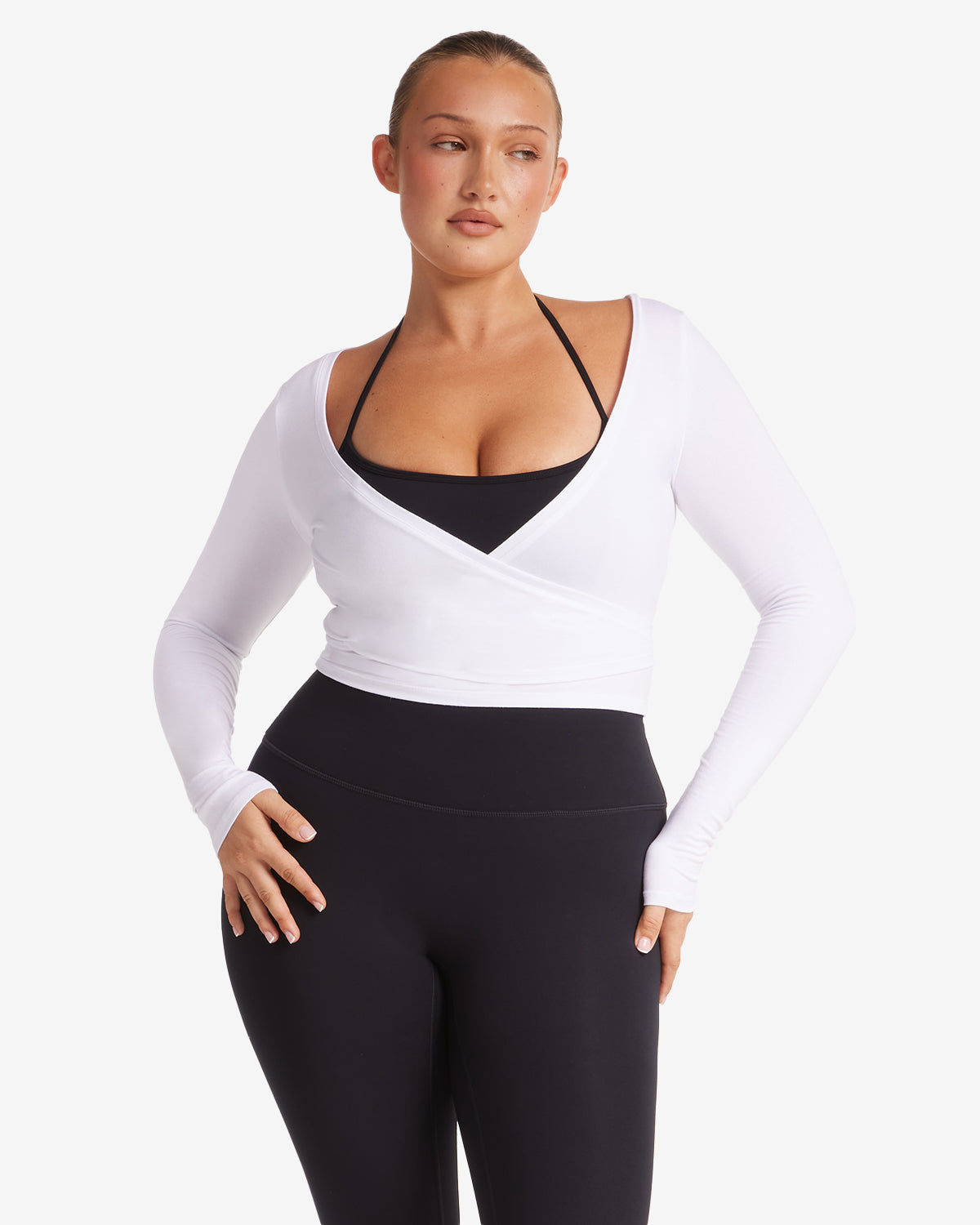 CSB Ballet Wrap Top White