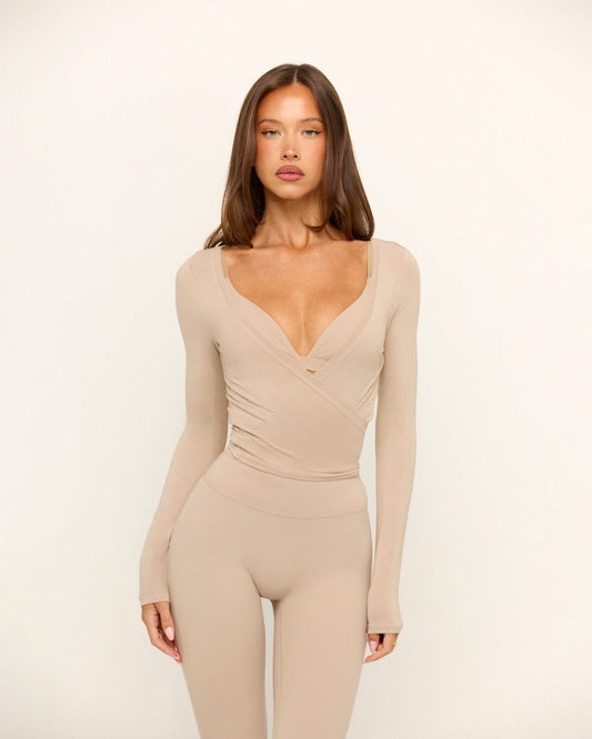 CSB Ballet Wrap Top Fawn