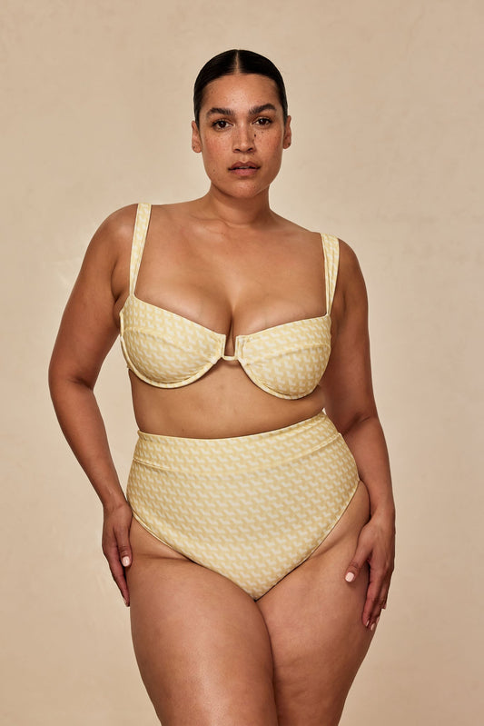 Monday Swimwear ALA ROJA TOP - IVORY GEO