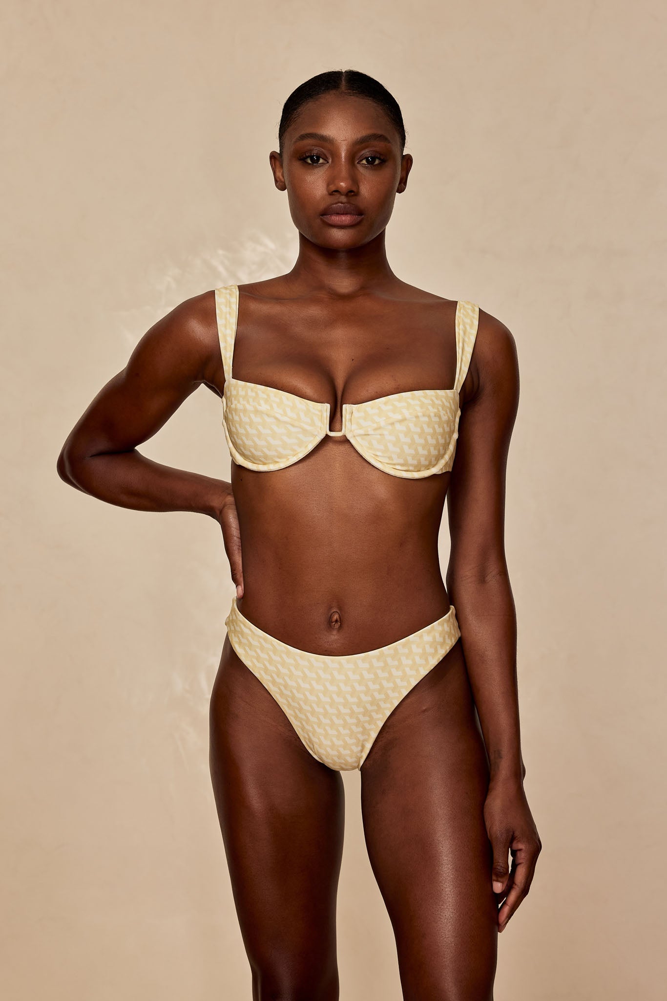 Monday Swimwear ALA ROJA TOP - IVORY GEO