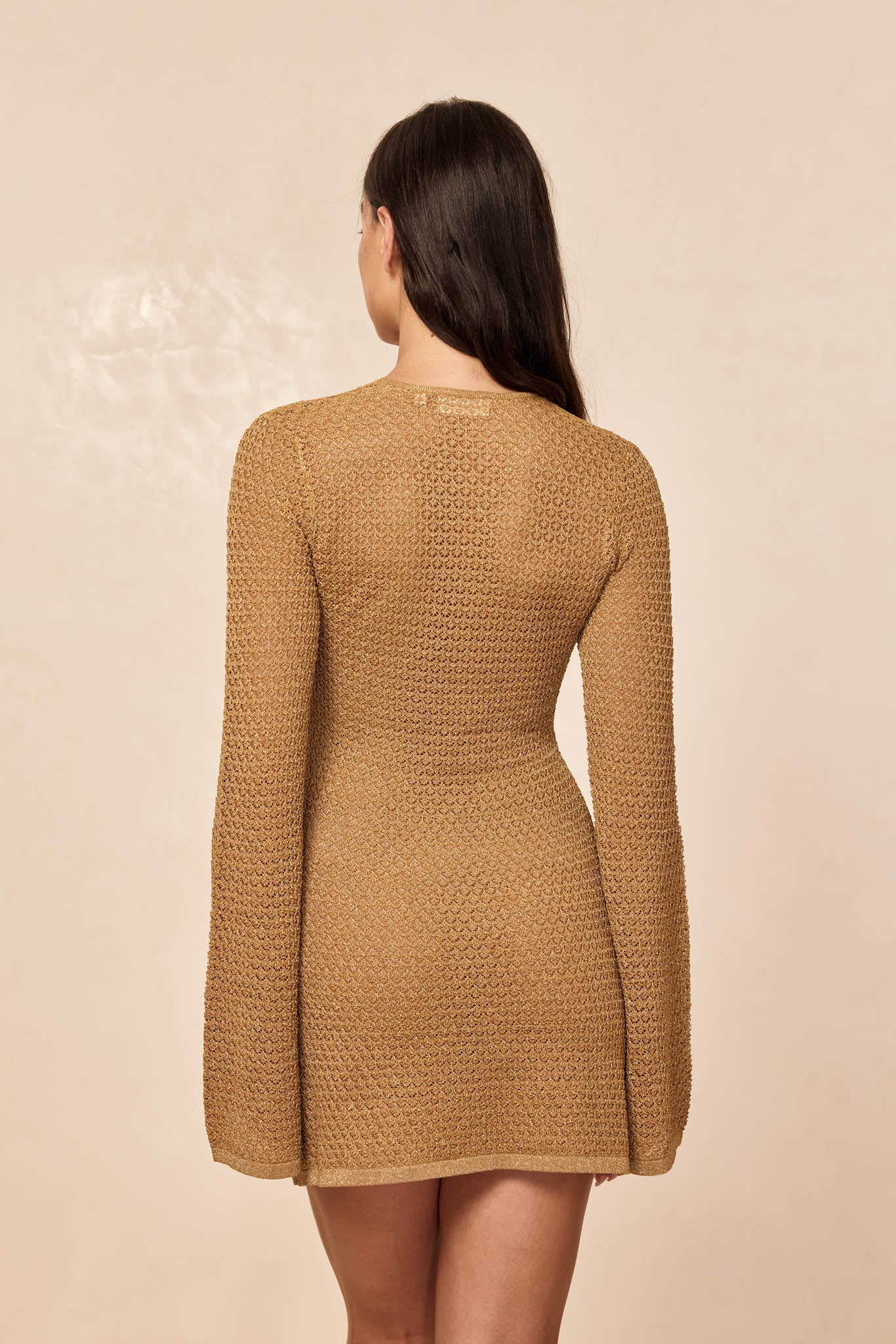 Monday Swimwear MONTEGO MINI DRESS - ANTIQUE GOLD LACE CROCHET