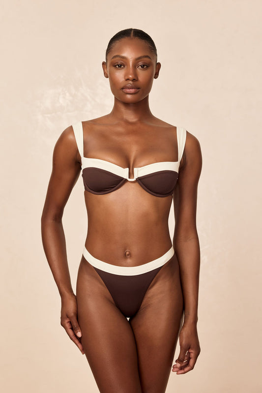 Monday Swimwear ALA ROJA TOP - ESPRESSO/IVORY
