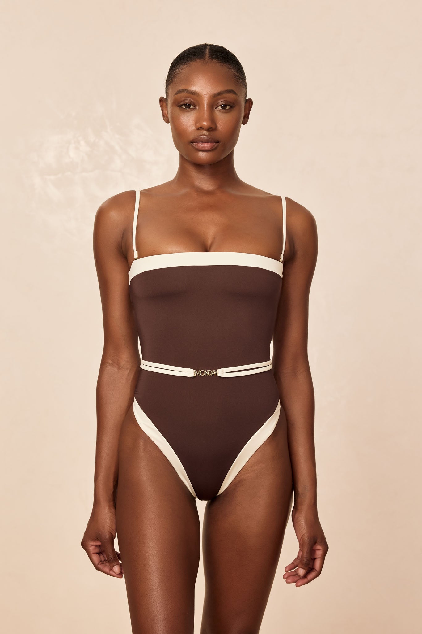 Monday Swimwear MIAMI ONE PIECE - ESPRESSO/IVORY