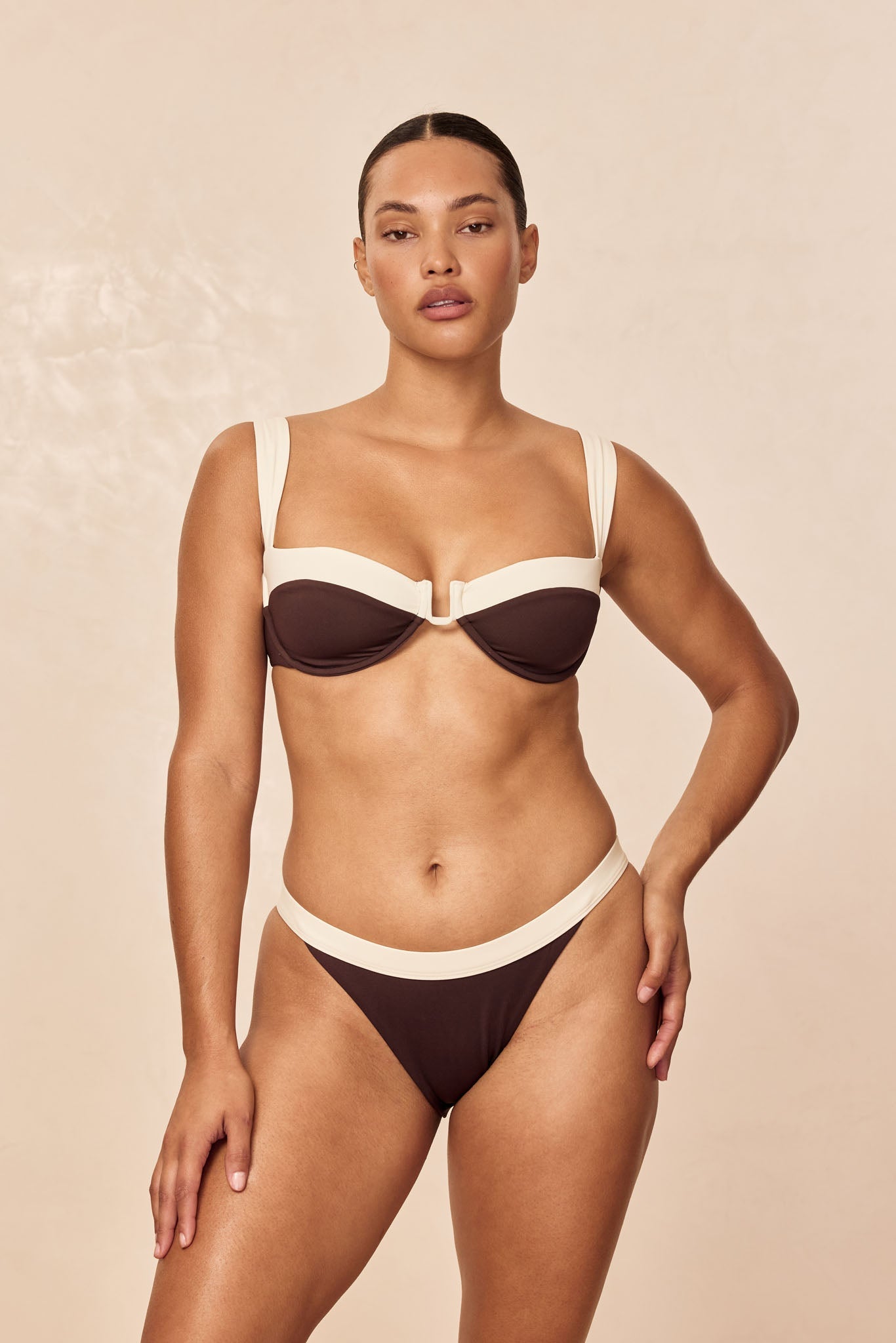 Monday Swimwear SANTORINI BOTTOM - ESPRESSO/IVORY