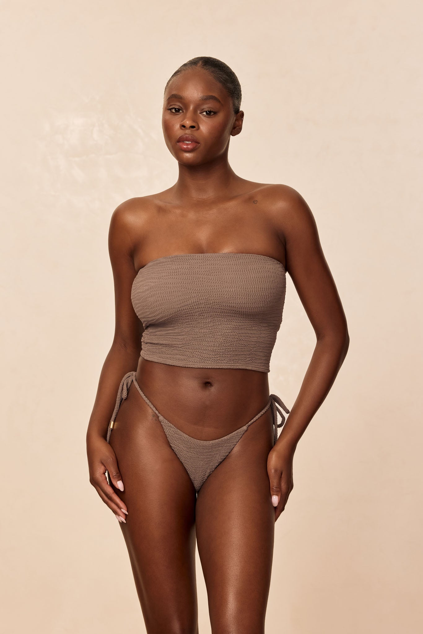 Monday Swimwear LAGUNA TOP - STONE CRINKLE