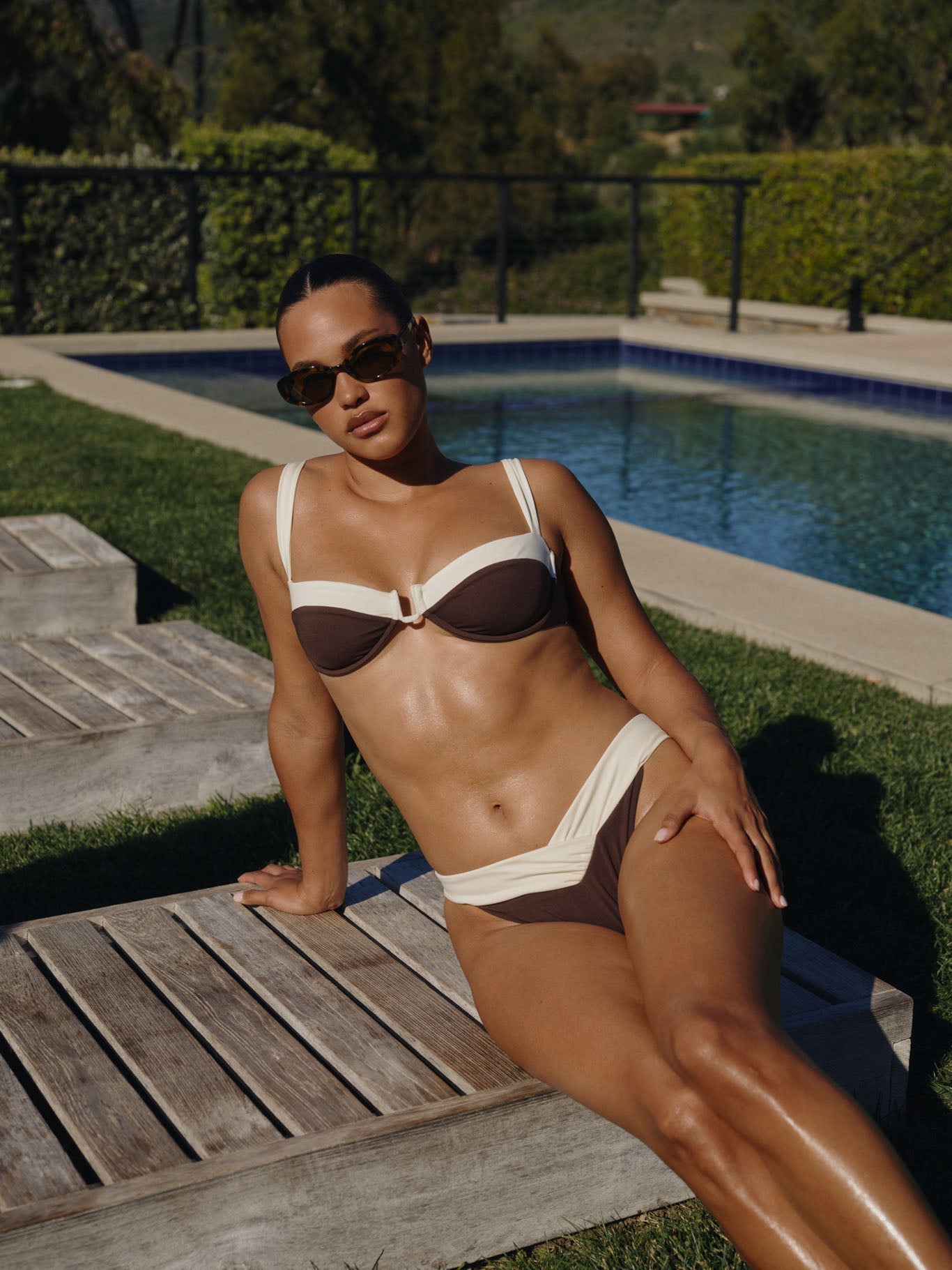 Monday Swimwear ALA ROJA TOP - ESPRESSO/IVORY
