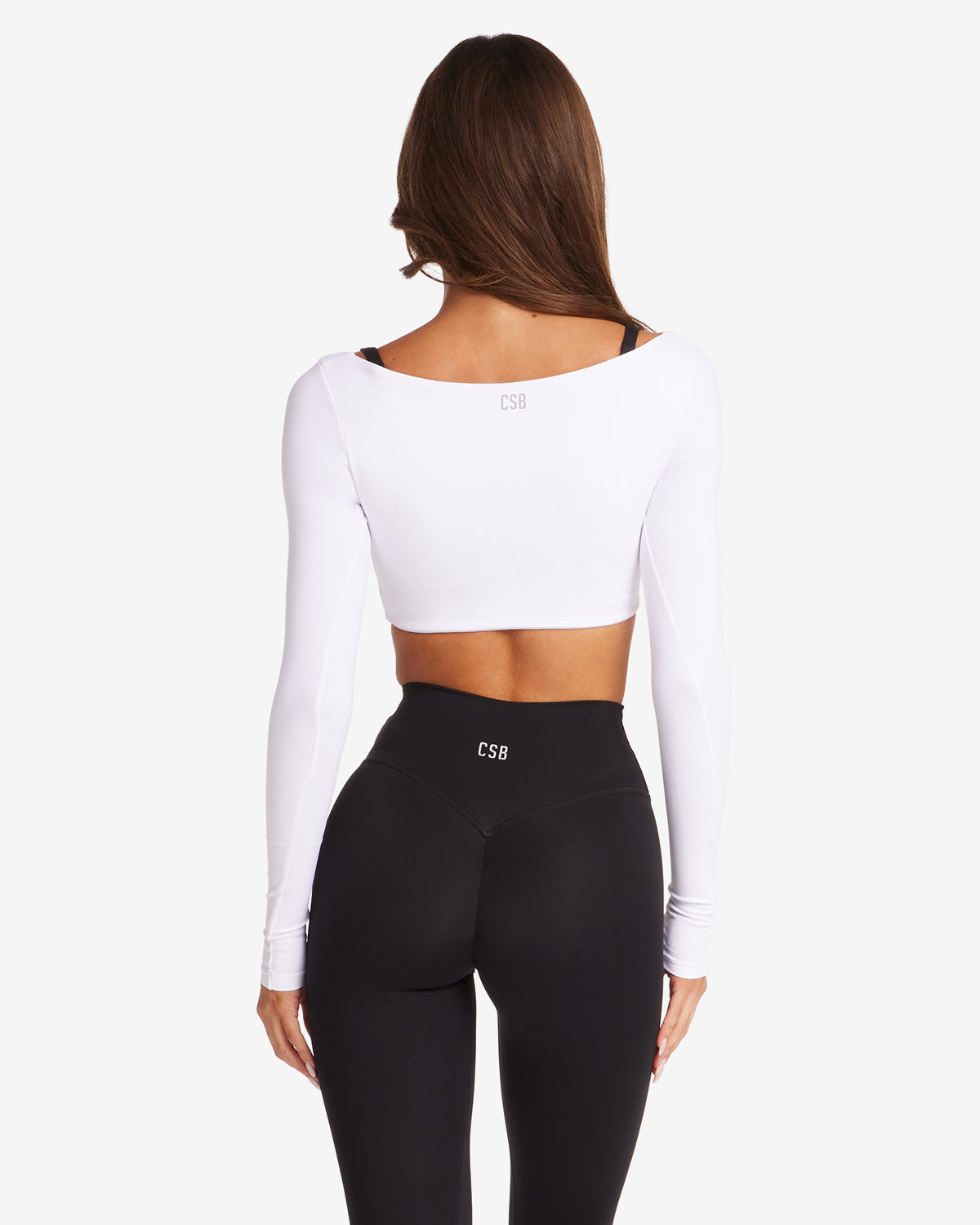 CSB Freedom Scoop Long Sleeve Crop White