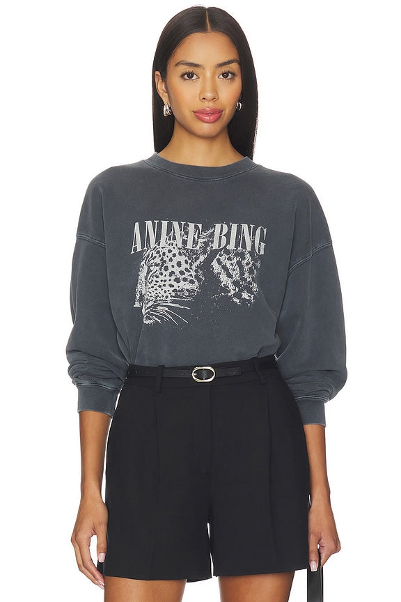 Anine Bing Spencer Leopard Sweatshirt
