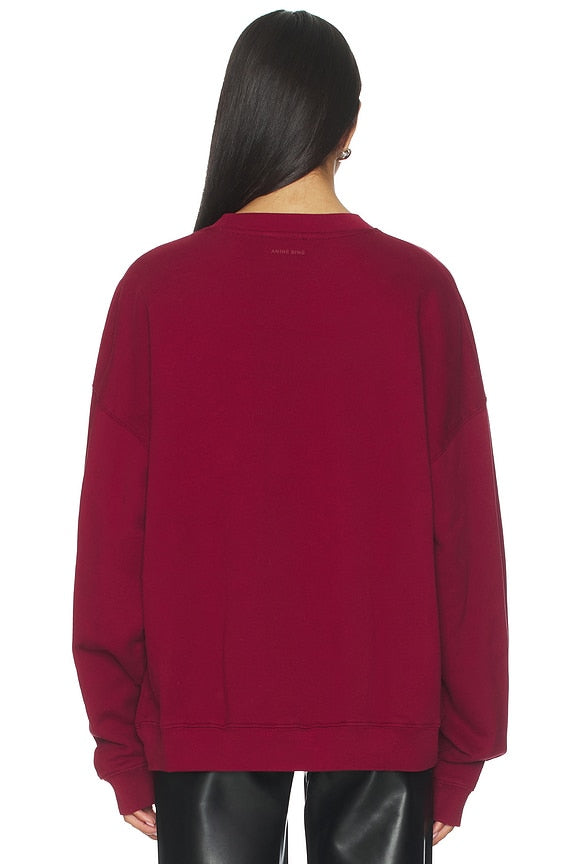 Anine Bing Miles Chenille Sweatshirt in Cabarnet