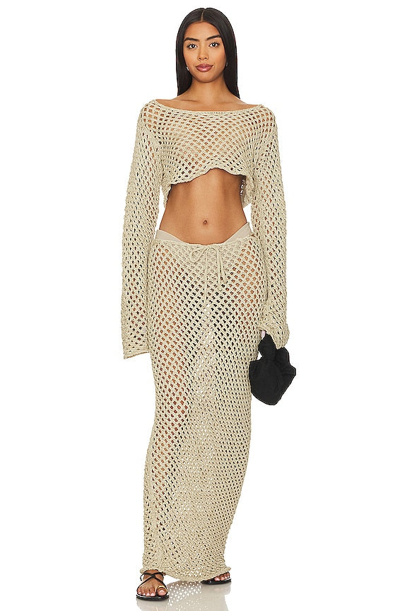 Bananhot Magen Knit Maxi Skirt