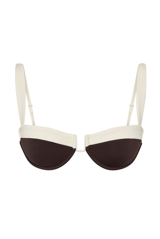 Monday Swimwear ALA ROJA TOP - ESPRESSO/IVORY
