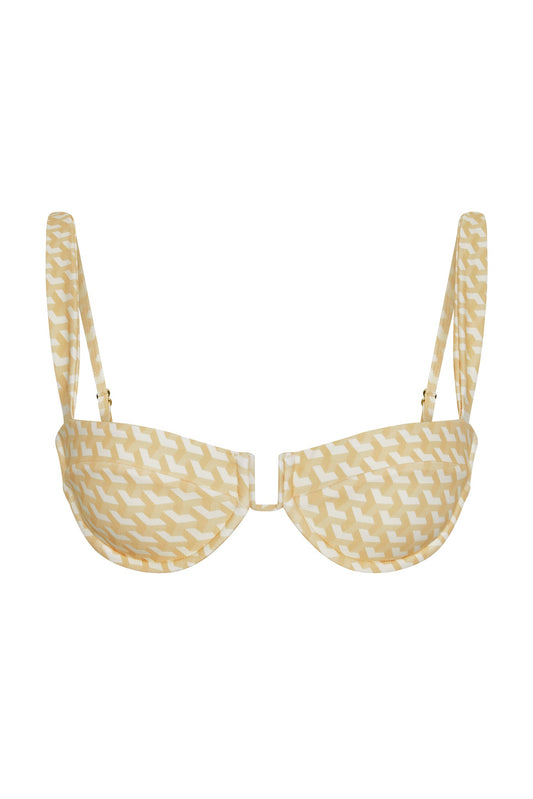Monday Swimwear ALA ROJA TOP - IVORY GEO
