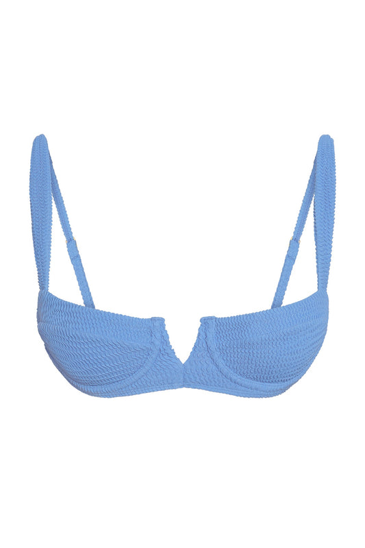 Monday Swimwear CLOVELLY TOP - AZURE CRINKLE