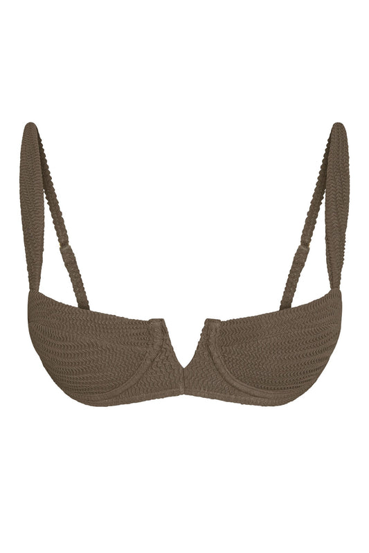 Monday Swimwear CLOVELLY TOP - STONE CRINKLE