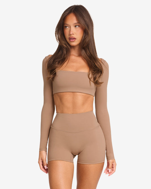 CSB Freedom Scoop Long Sleeve Crop Toffee