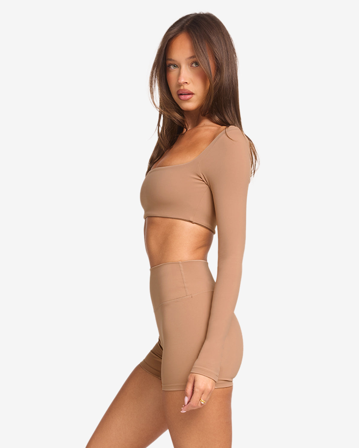 CSB Freedom Scoop Long Sleeve Crop Toffee