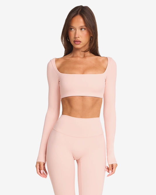 CSB Freedom Scoop Long Sleeve Crop Blush