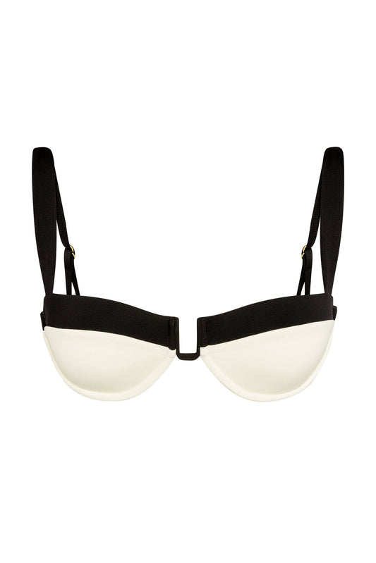 Monday Swimwear ALA ROJA TOP - IVORY/BLACK