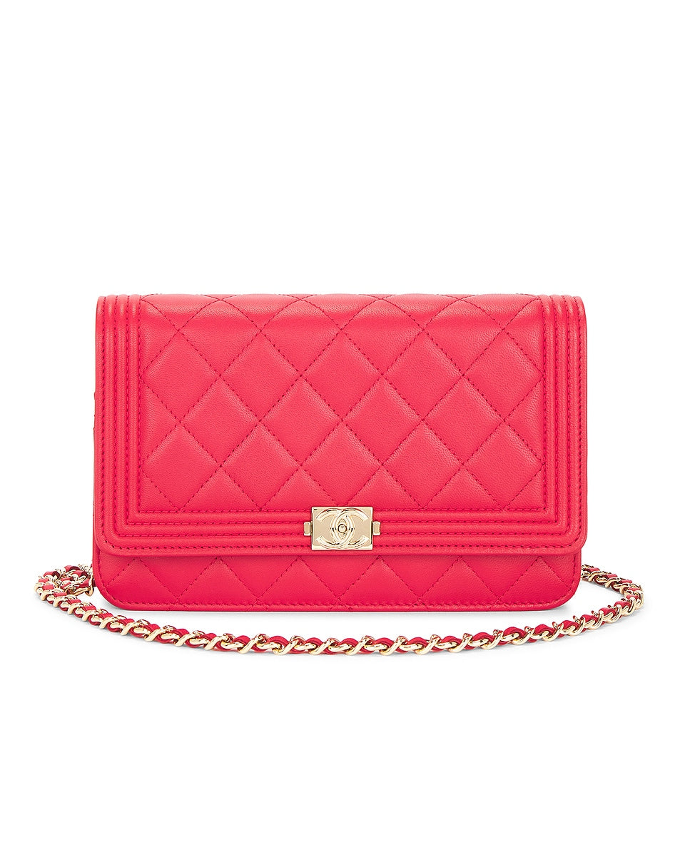 Chanel Lambskin Boy Wallet On Chain