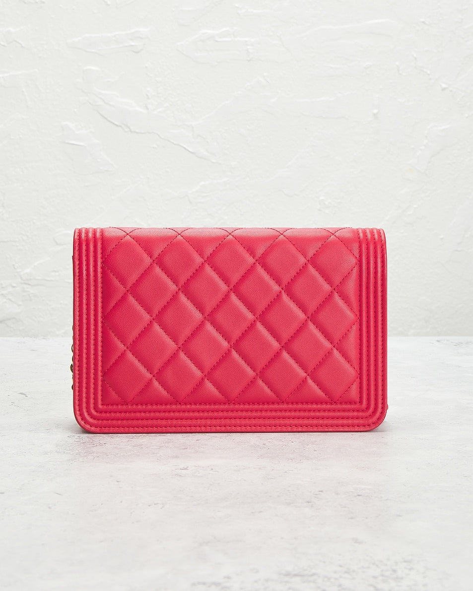 Chanel Lambskin Boy Wallet On Chain