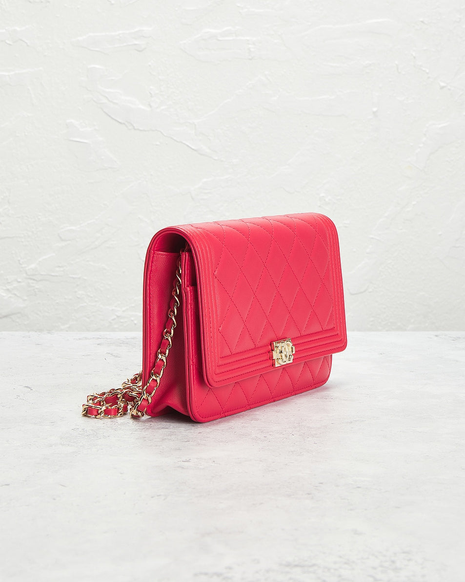 Chanel Lambskin Boy Wallet On Chain