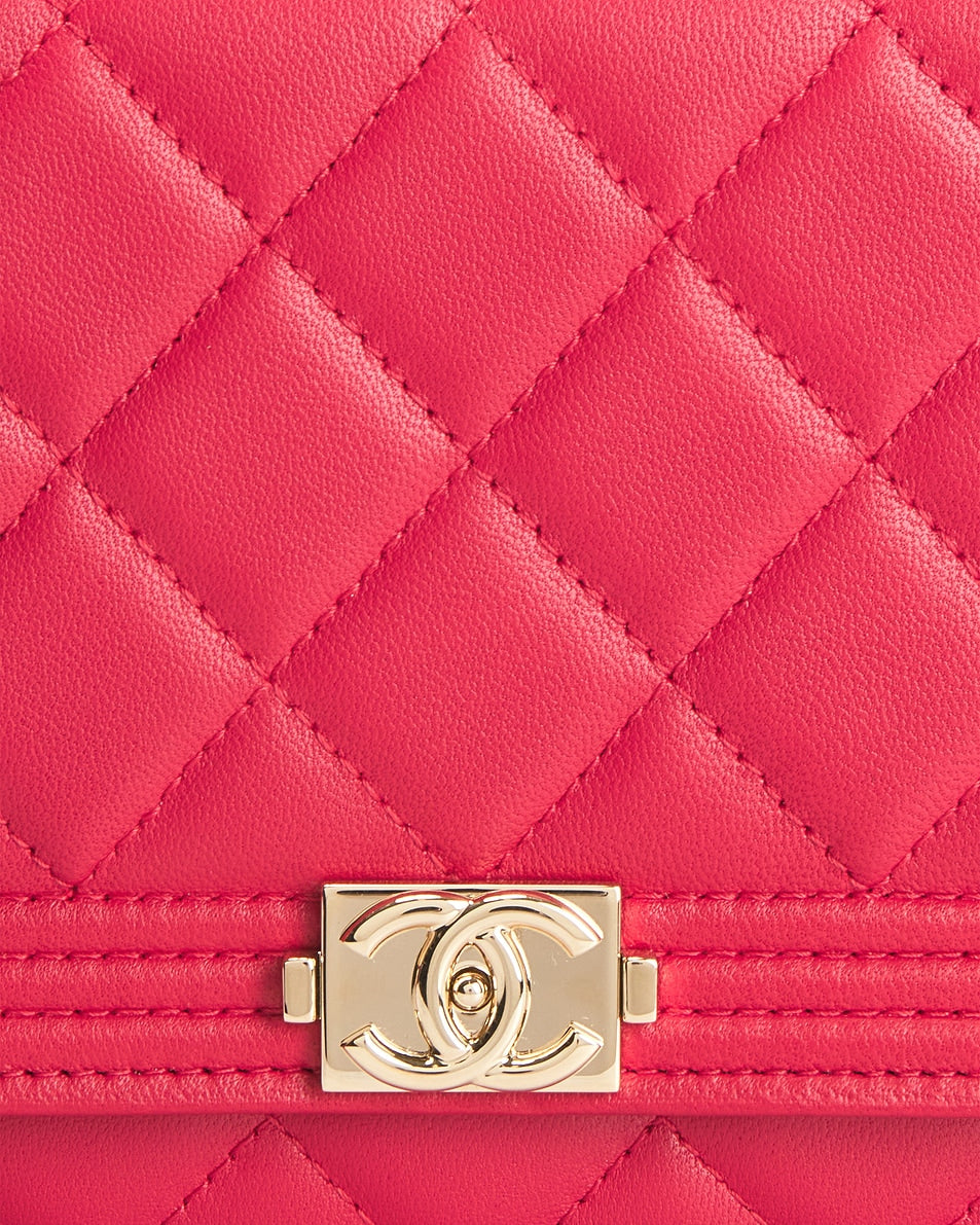 Chanel Lambskin Boy Wallet On Chain
