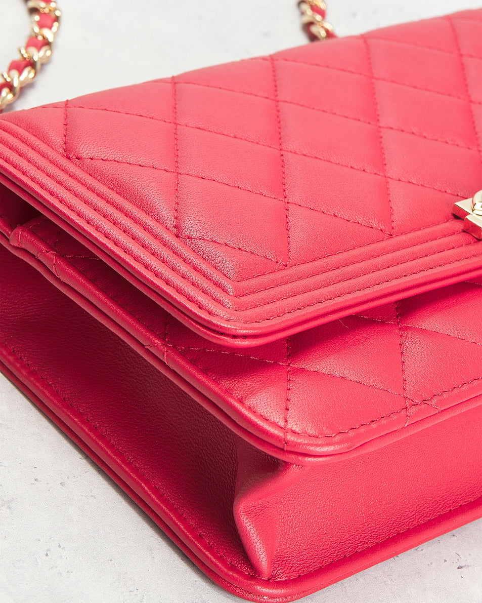 Chanel Lambskin Boy Wallet On Chain