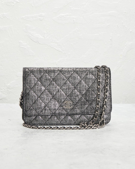 Chanel Calfskin Metallic Wallet On Chain