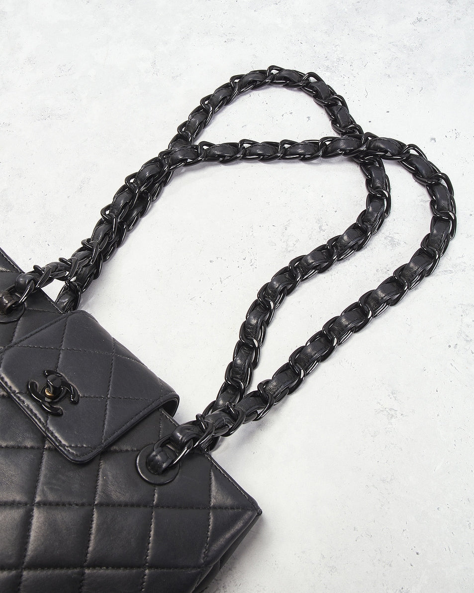 Chanel Lambskin Flap Tote Bag