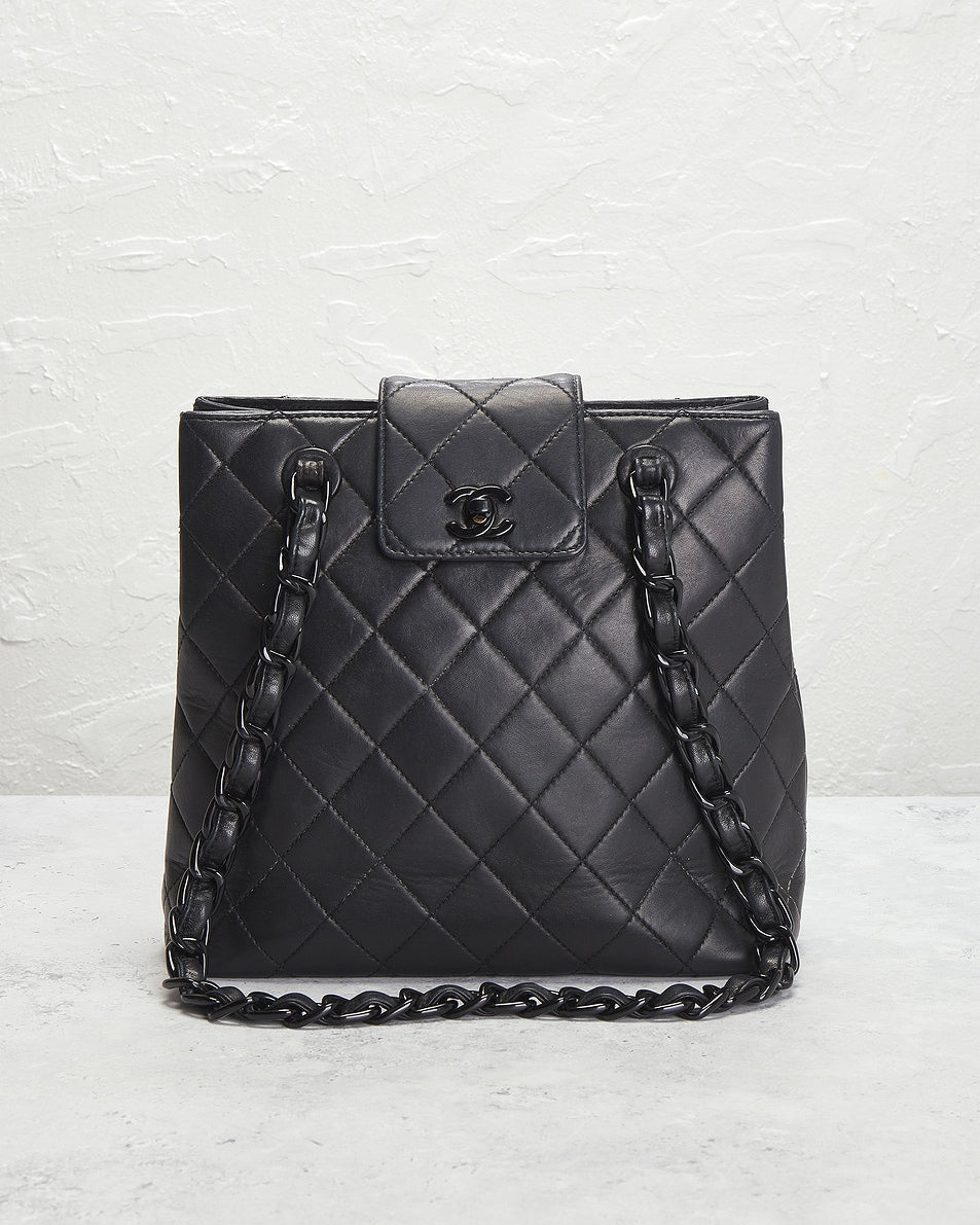 Chanel Lambskin Flap Tote Bag