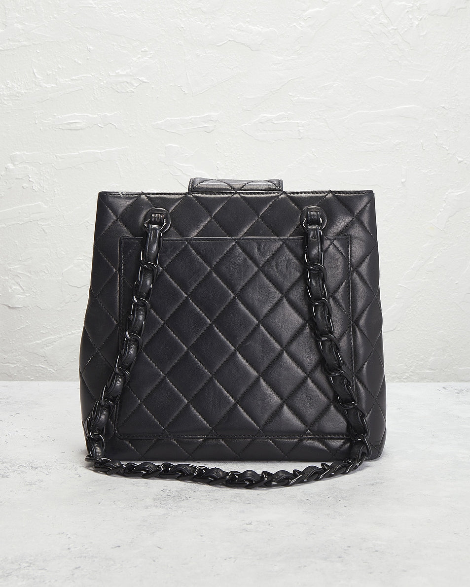 Chanel Lambskin Flap Tote Bag