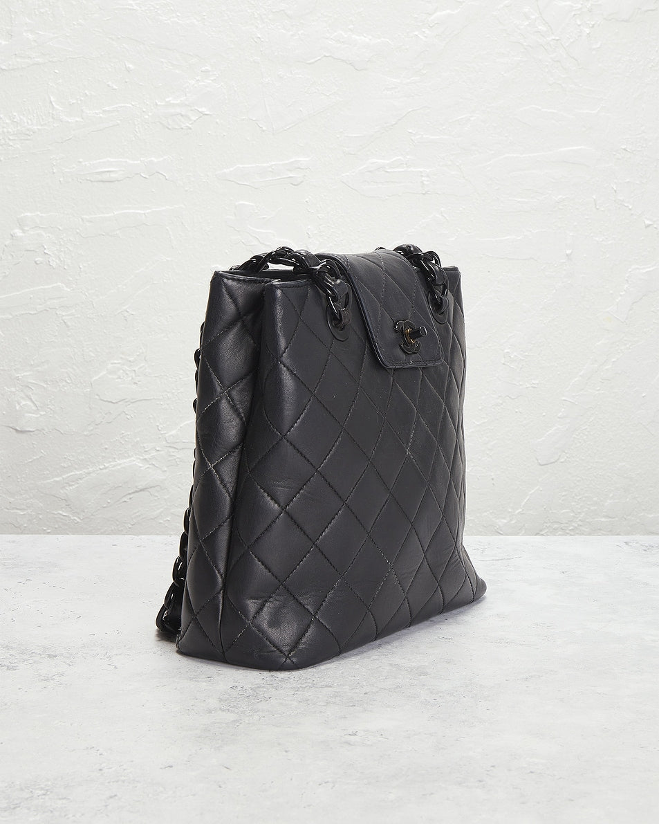 Chanel Lambskin Flap Tote Bag