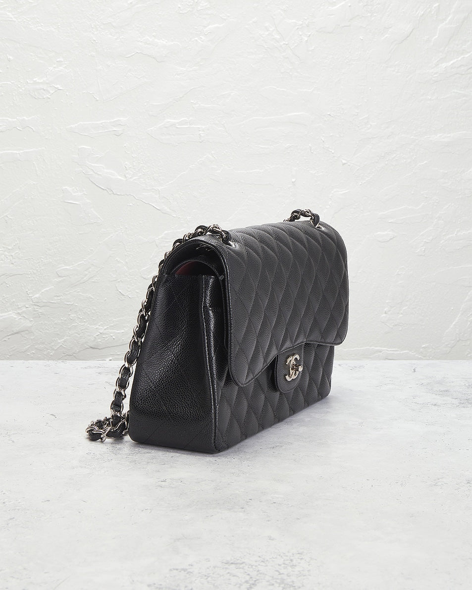 Chanel Caviar Jumbo Classic Double Flap Bag