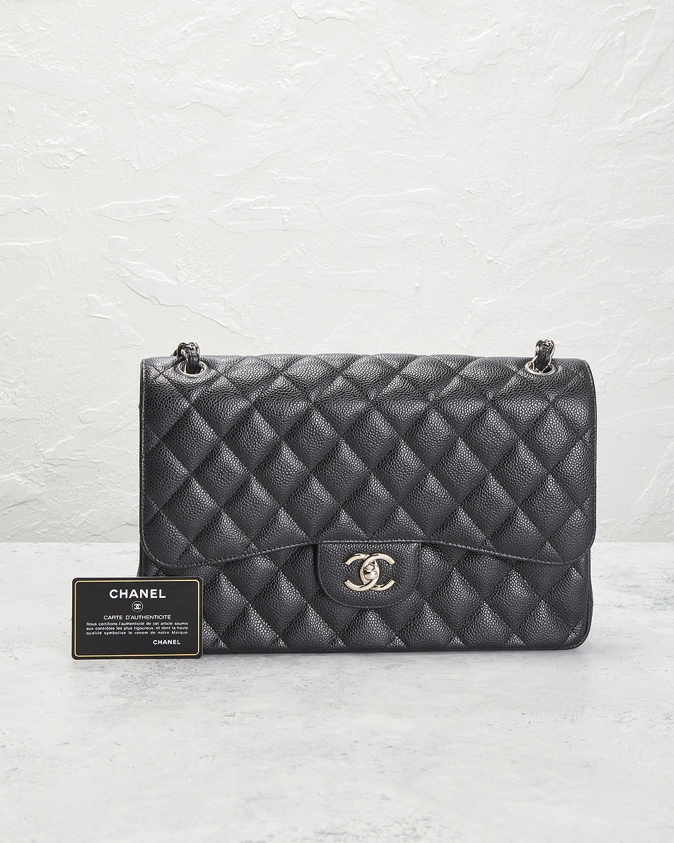Chanel Caviar Jumbo Classic Double Flap Bag