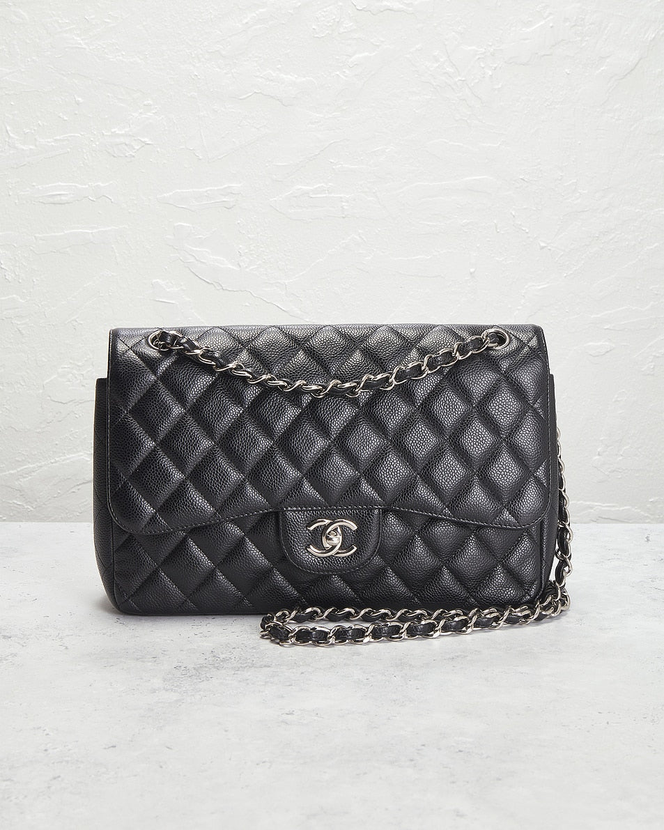 Chanel Caviar Jumbo Classic Double Flap Bag